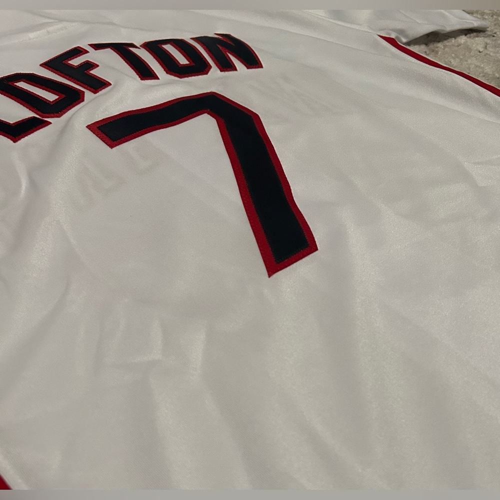 Majestic Authentic Cleveland Indians Kenny Lofton Throwback Jersey Men’s Sz: M - Picture 8 of 8